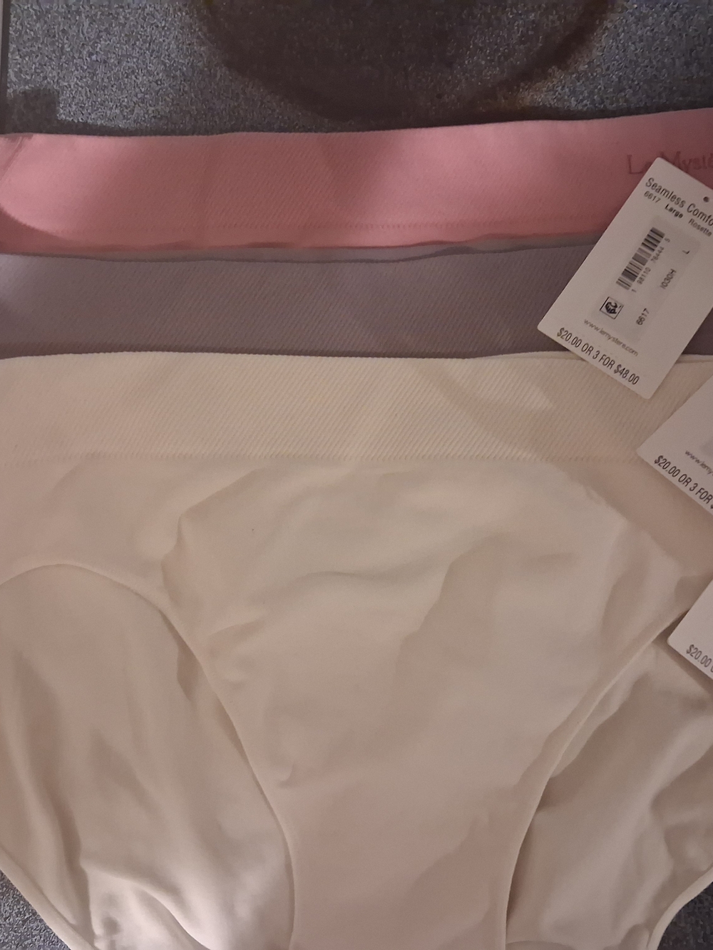 Seamless Everyday Hipster Panty Trio - Pink, Gray, Cream